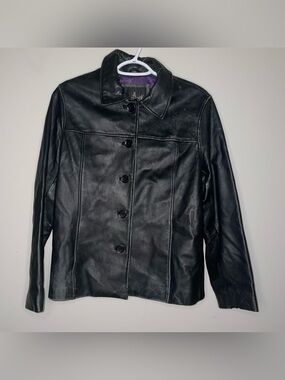 VTG JL Colebrook Button Up S Genuine Leather Jacket Biker Grunge Classic